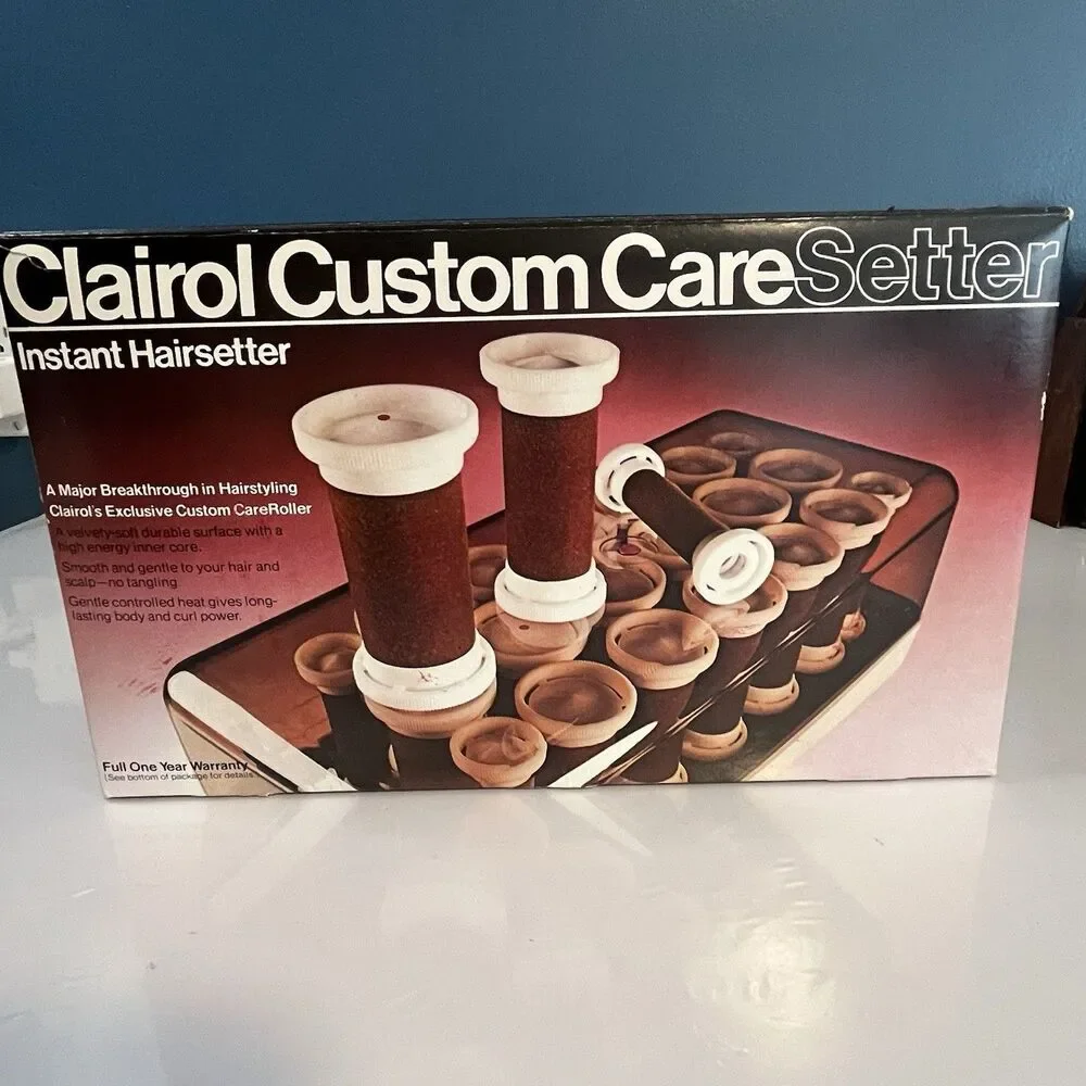Clairol Custom Care Setter Hair Hot Rollers Flocked Curlers Model KF-20 NEW!